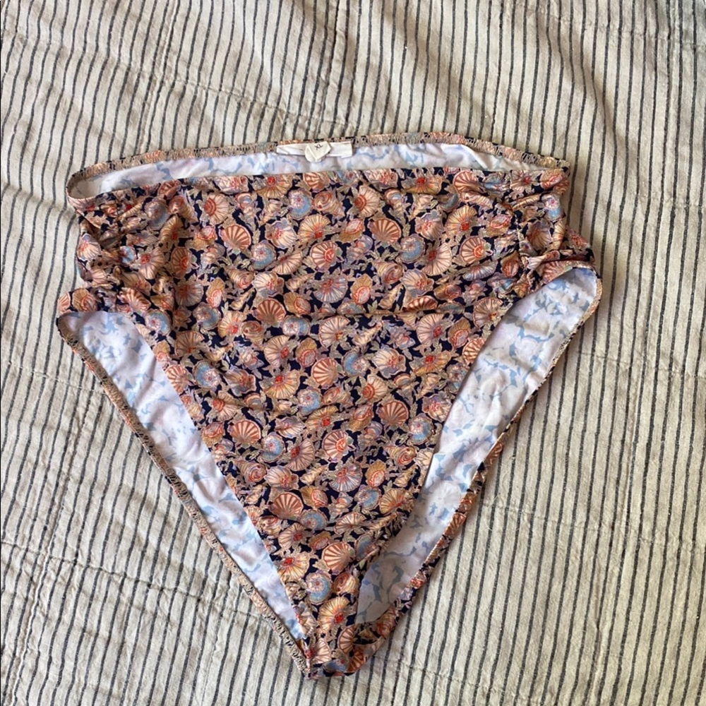 NWOT Doen Floral Bikini Bottom - Pink and Orange